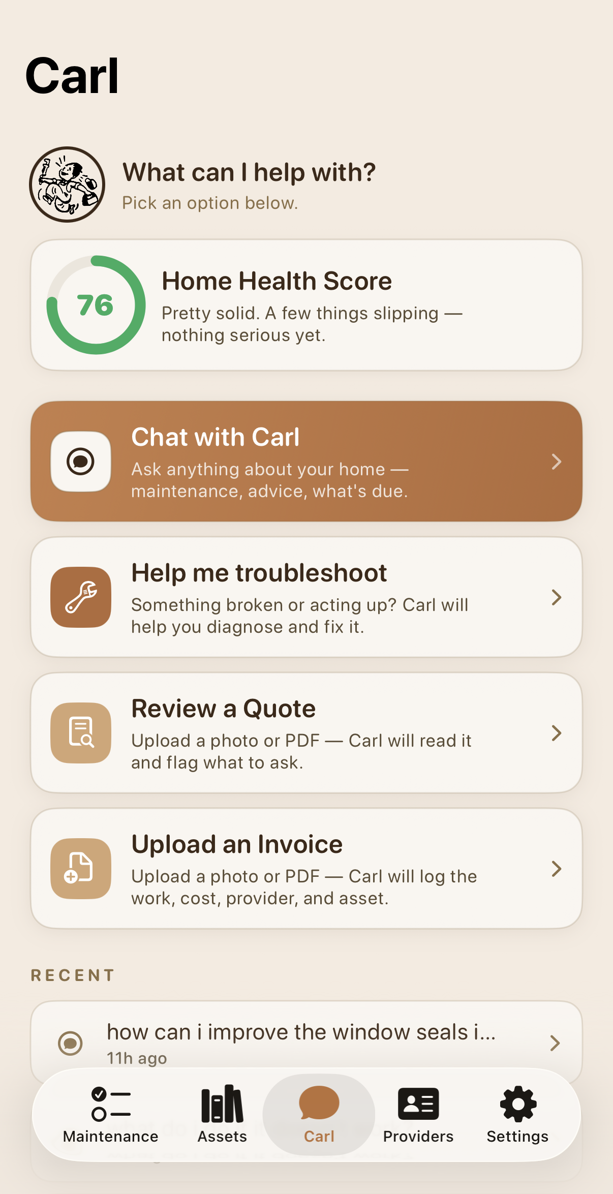 Call Carl — Your AI Home Maintenance Assistant
